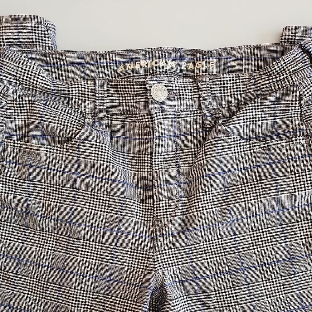 American Eagle Outfitters Black and White Plaid Pants